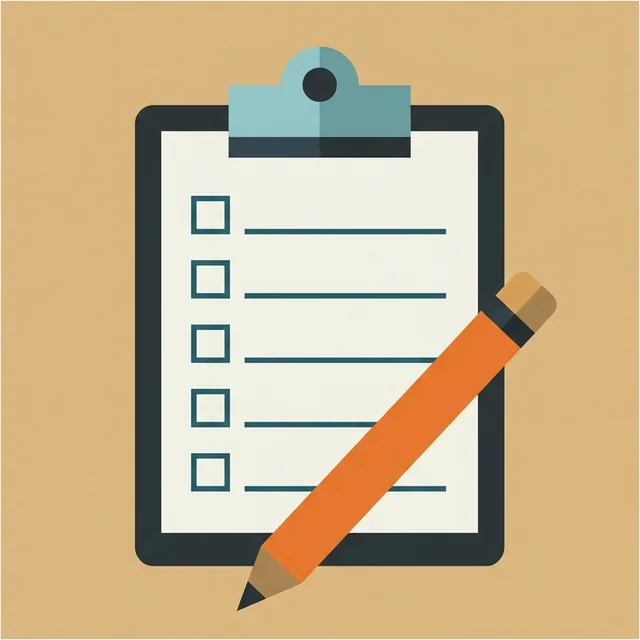 Illustration of a clipboard with a checklist Illustration of a clipboard with a checklist